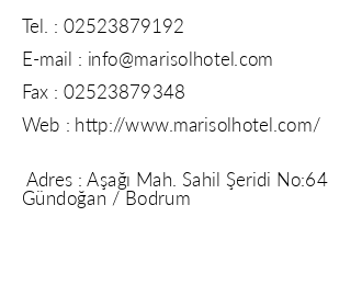 Marisol Boutique Hotel iletiim bilgileri